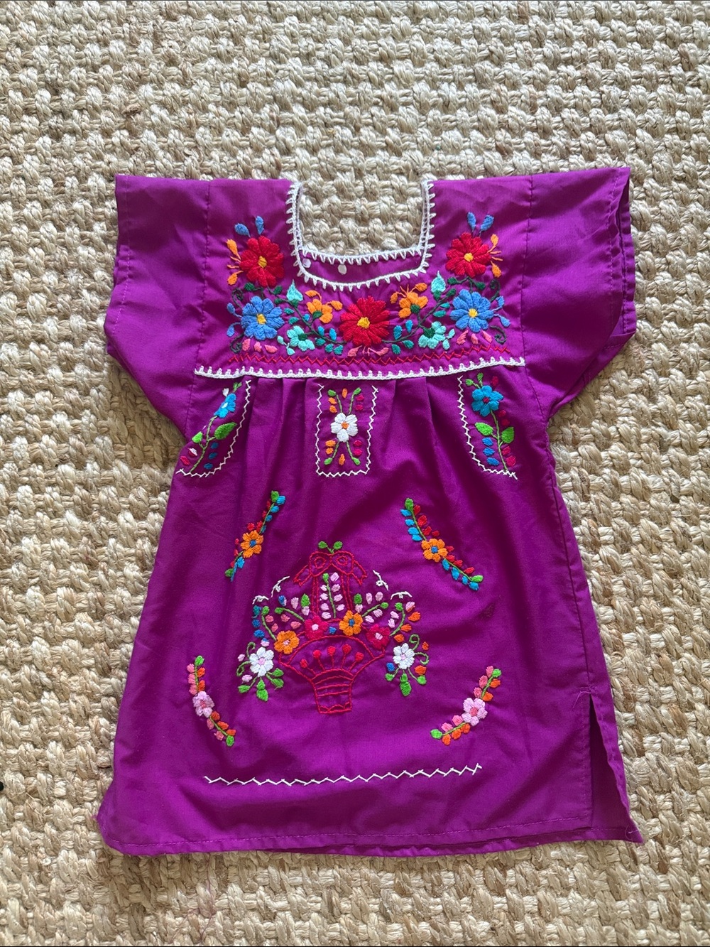 Embroidered Purple Mexican-Style Tunic
